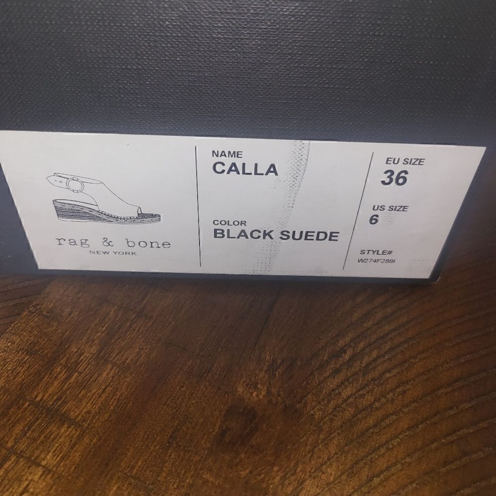 New In Box Rag & Bone Calla in Black Suede Size 6 - Picture 8 of 10